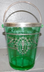 Sterling Overlaid & Chrome Handle Ice Bucket