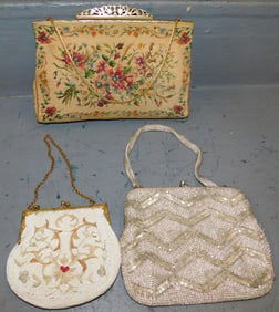 3 Vintage Ladies Purses, (2 Beaded)