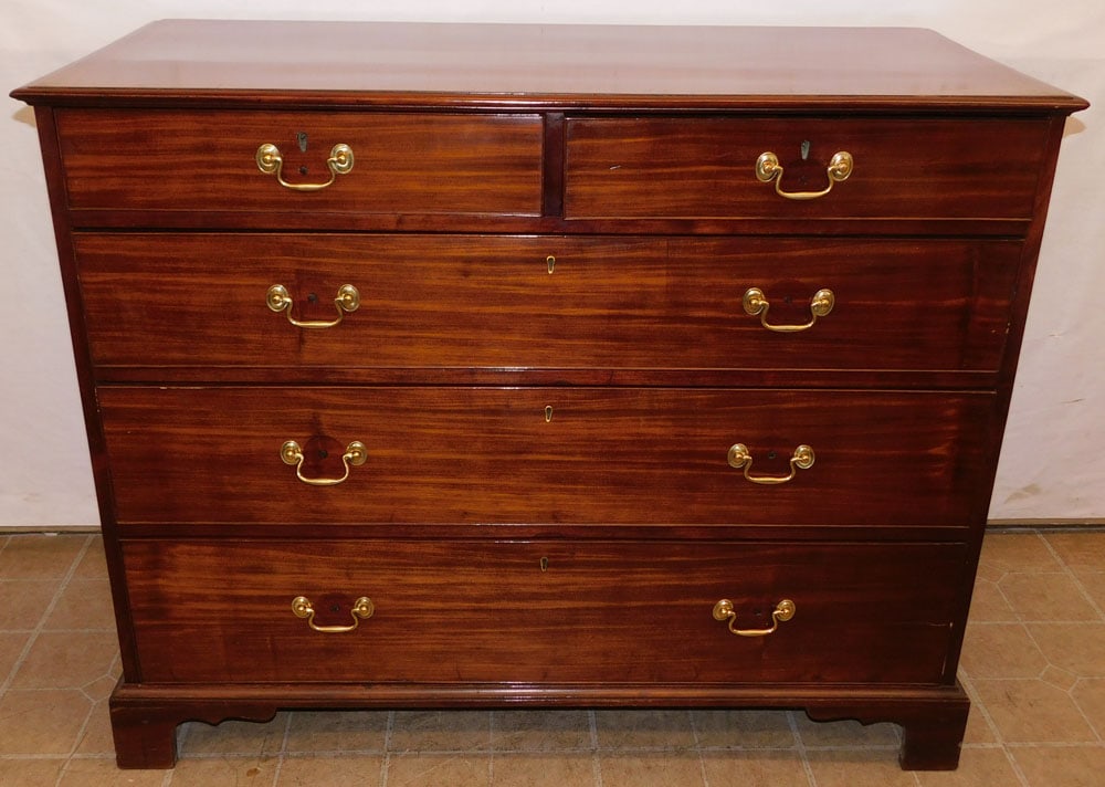 19th Century Mahogany Inlaid 2/3 Drawer Chest (1 of 5)