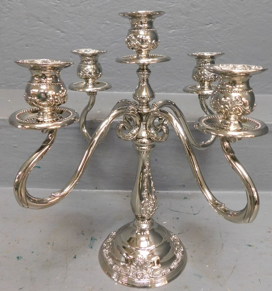 Silverplated 5 Light Candelabra (1 of 4)