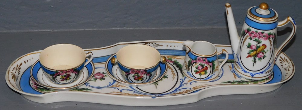 Antique French Sevres Porcelain Child's Tea Set with Restorations (1 of 14)