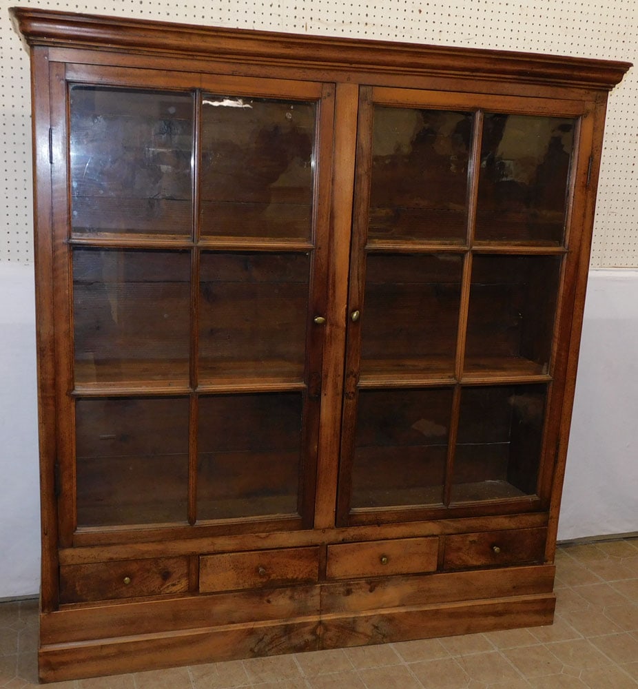 19th Century Walnut French Provincial 2 Door Over 3 Drawer Cabinet (1 of 9)