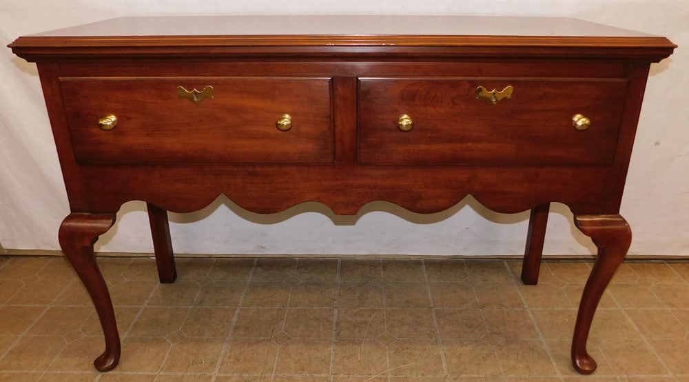 Cherry Queen Anne Style 2 Drawer Server by Henkel Harris (1 of 8)