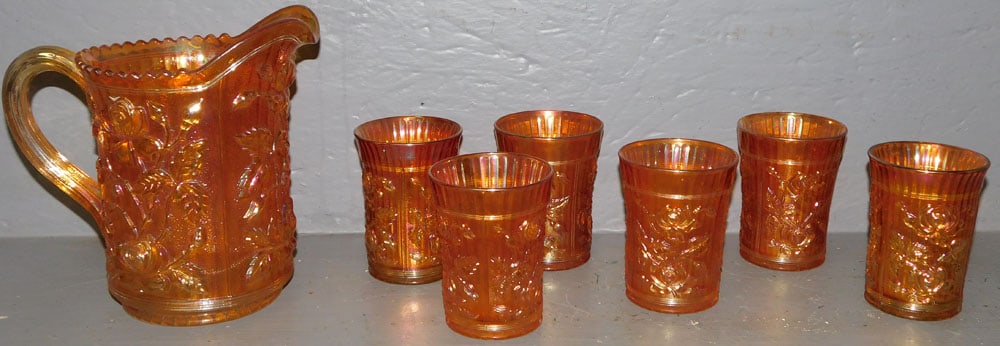 7 Piece Imperial Carnival Glass Lemonade Set (1 of 4)