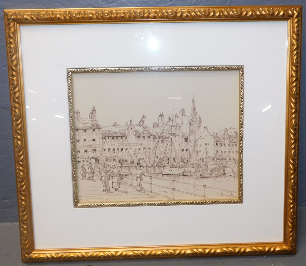Pen Drawing of Venetian Scene Signed & Dated 1972 (1 of 5)