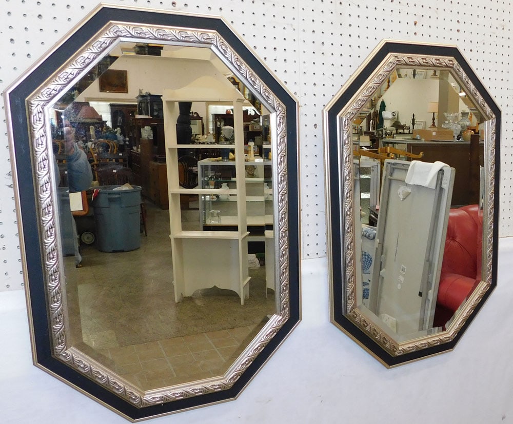 Pair of Silver Gilded Framed Bevel Edge Mirrors (1 of 5)