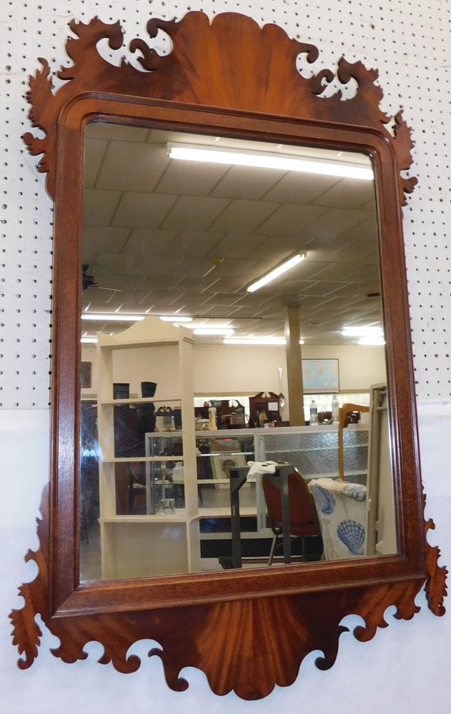 Mahogany Chippendale Style Framed Mirror (1 of 6)