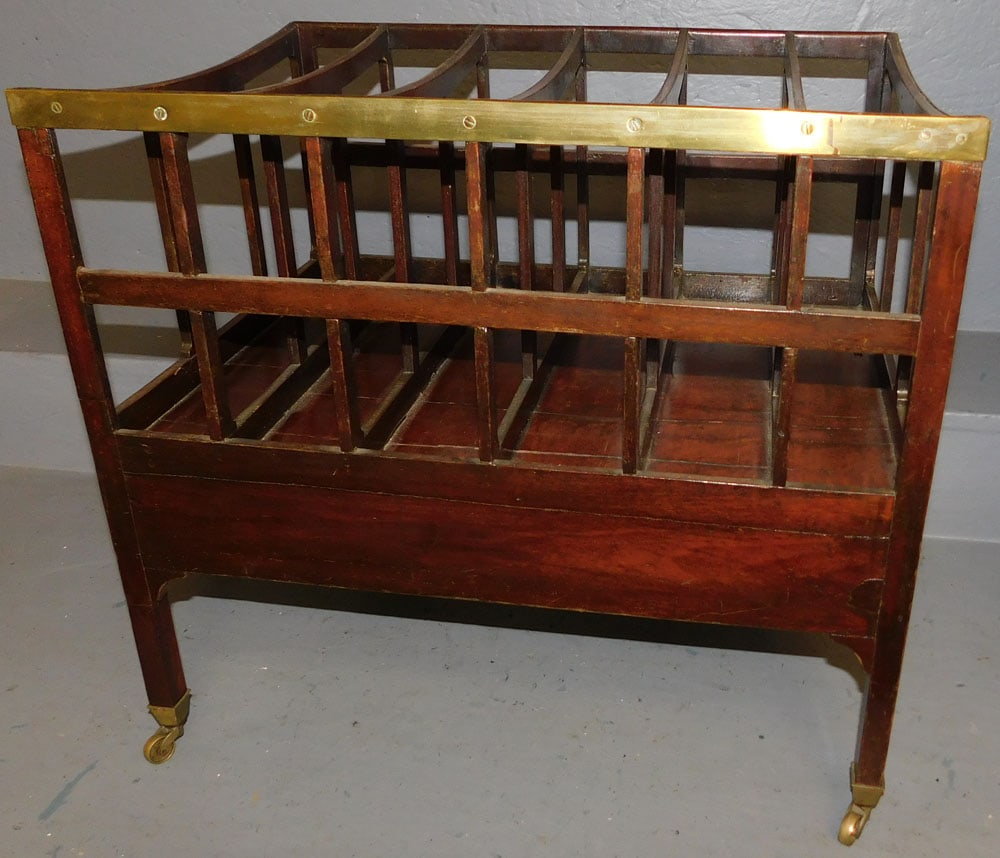 19th Century Mahogany Canterbury: 19th Century Mahogany Canterbury. 16" W 22" D 20 1/4" H ALL DESCRIPTIONS AND ANY CONDITION STATEMENT GIVEN BY LANGSTON AUCTION GALLERY ARE STRICTLY OPINIONS AND LANGSTON'S SHALL HAVE NO RESPONSIBILITY