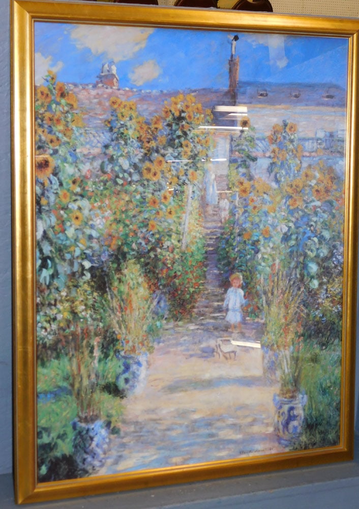 Large Framed & Matted Print by Claude Monet of "The Garden" (1 of 4)