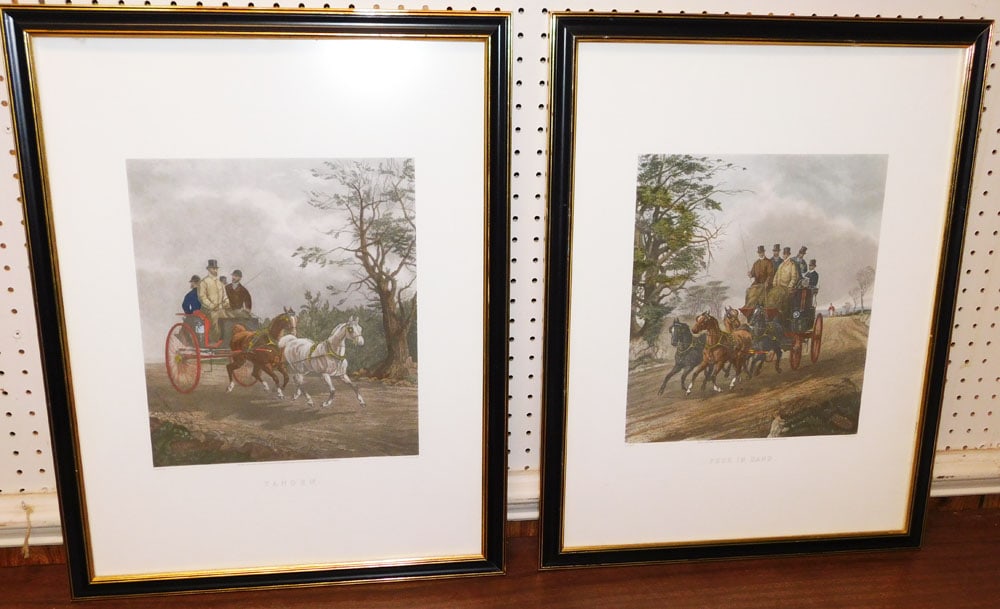 Pair of Framed English Stagecoach Scene Prints (1 of 5)