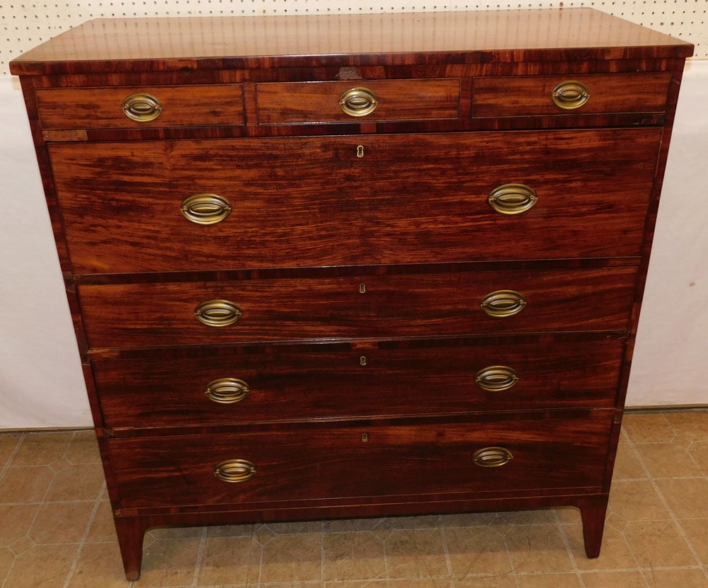 19th Century Mahogany Federal 3/4 Drawer Chest (1 of 7)