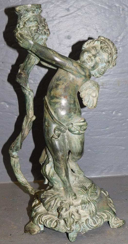Bronze Cherub Candlestick (1 of 4)
