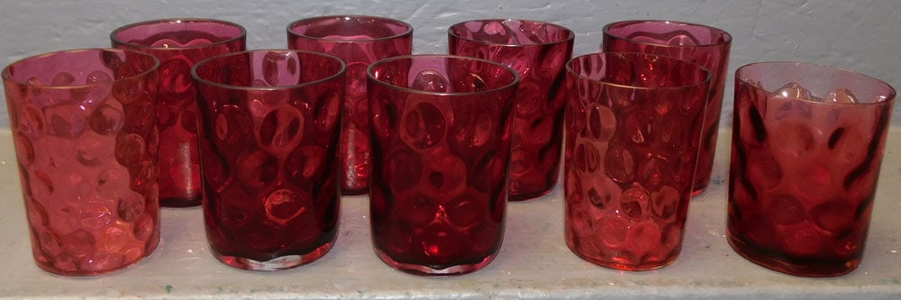 9 Cranberry Thumbprint Tumblers (1 of 3)