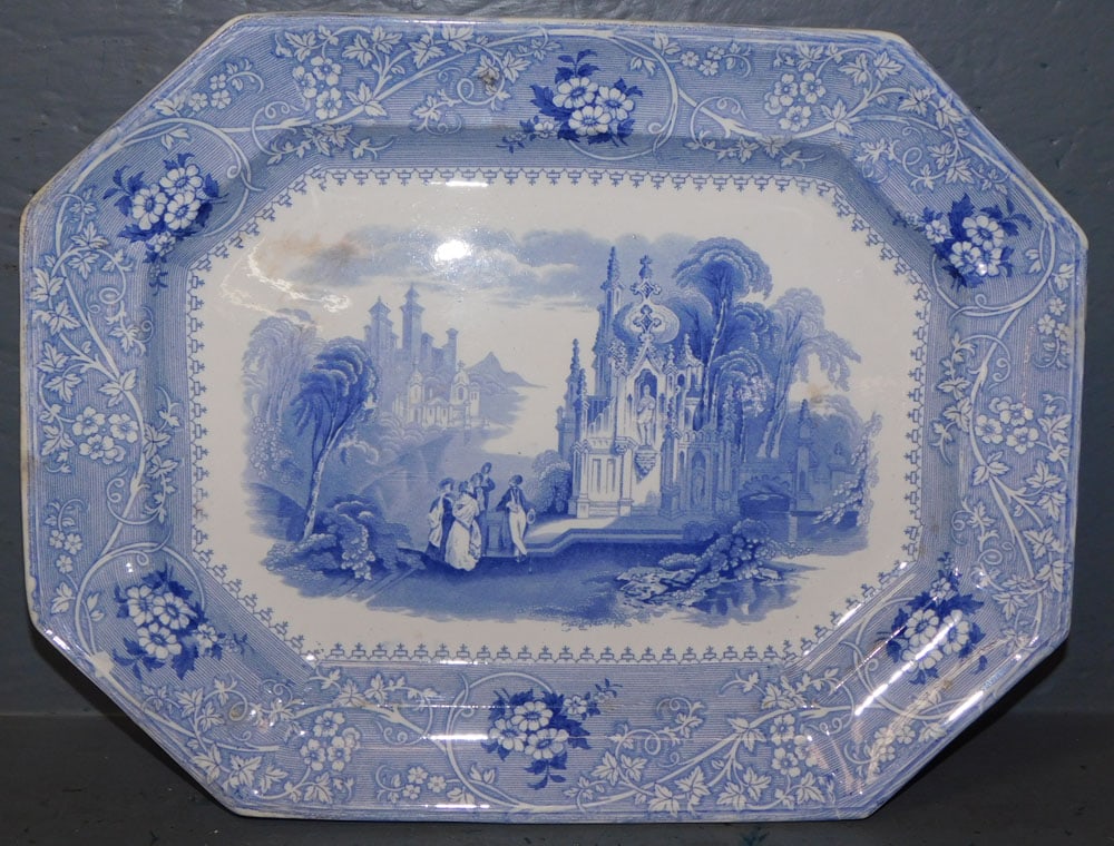Antique Blue & White Transfer Platter (1 of 3)