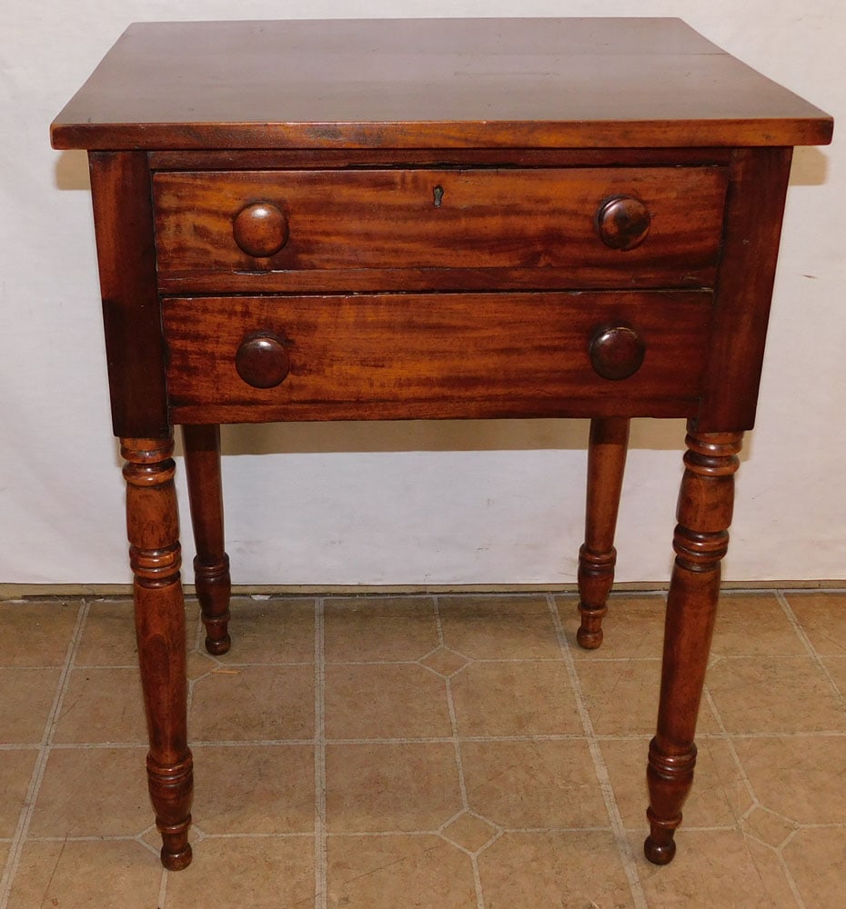 19th Century Cherry 2 Drawer Night Stand (1 of 5)