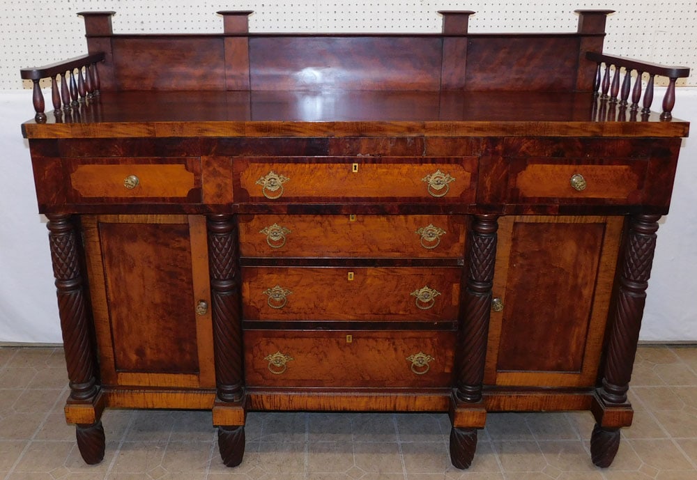 19th Century Mahogany & Birds Eye Maple Inlaid Sheraton Sideboard (1 of 12)