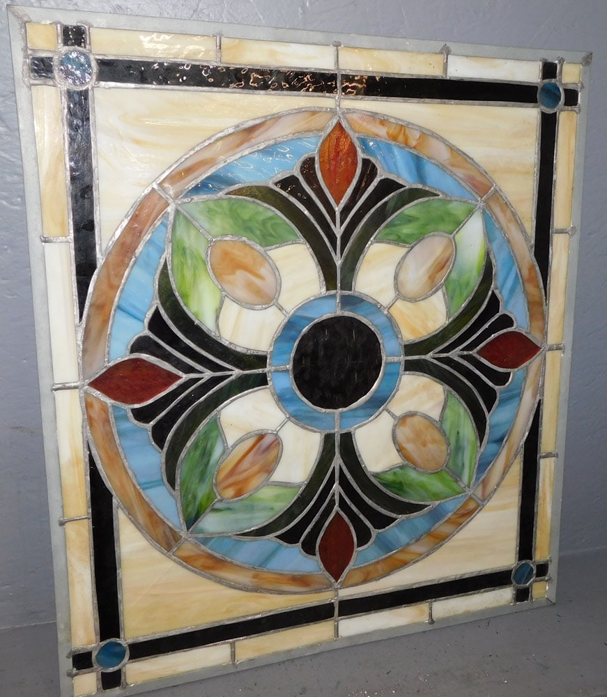 Hanging Leaded Stain Glass Wall Panel (1 of 4)