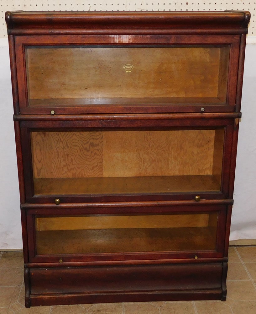Antique 3 Section Mahogany Barrister Bookcase (1 of 8)