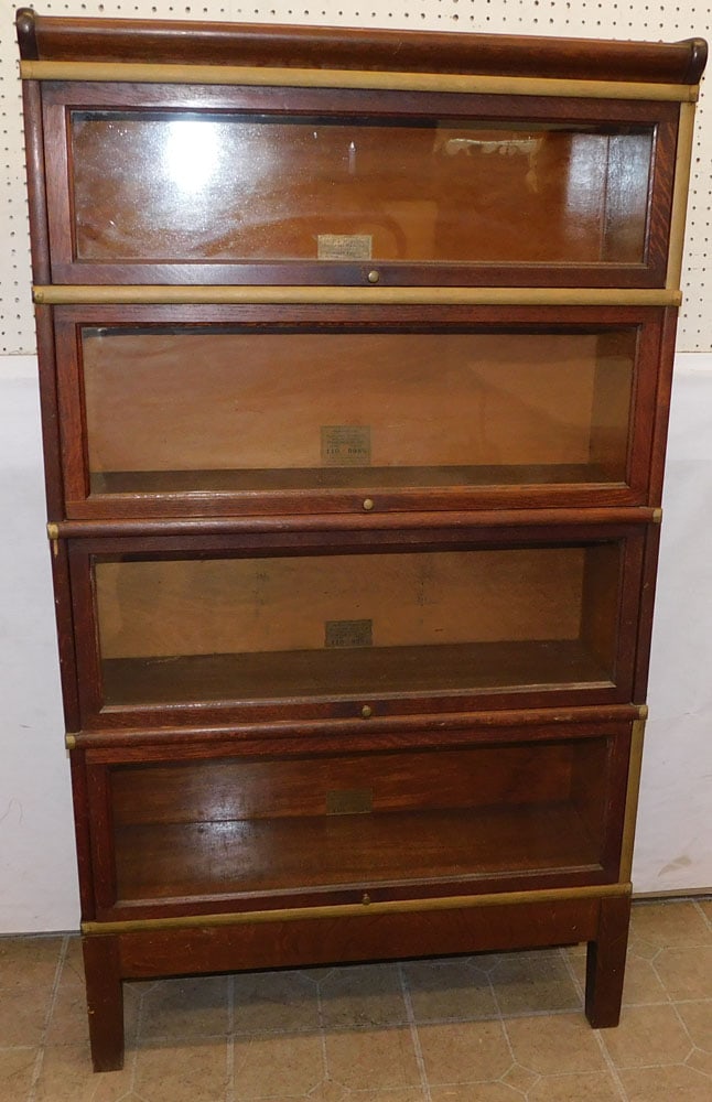 Antique Oak 4 Section Barrister Bookcase by Globe & Wernicke (1 of 4)