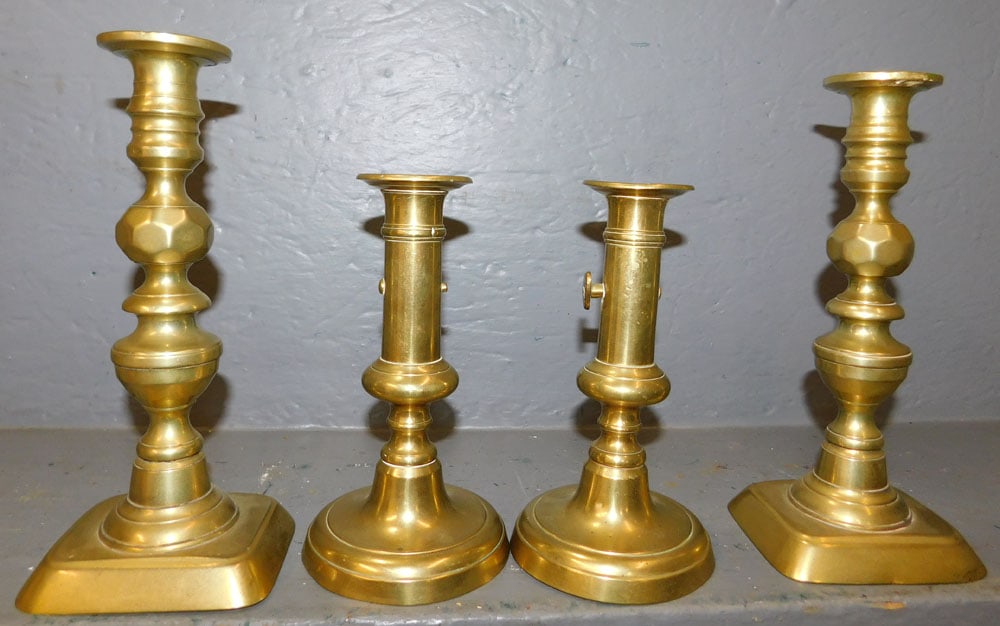 2 Pair of 19th Century Brass Candlesticks (1 of 3)