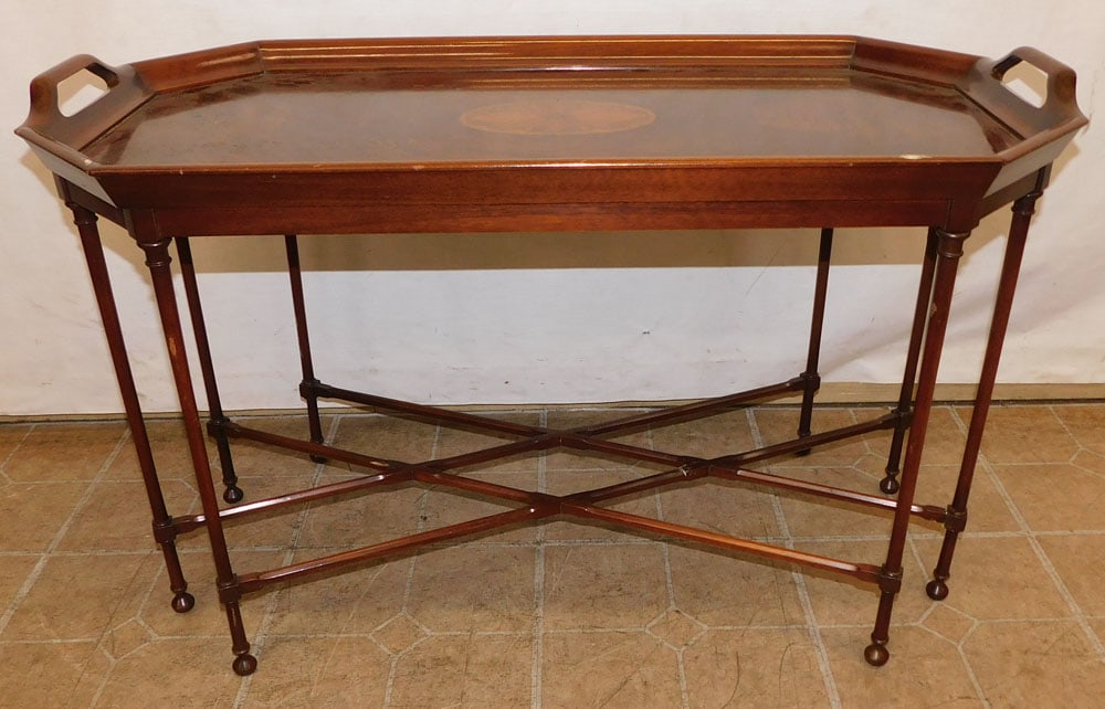 Mahogany Inlaid Tray Top Tea Table (1 of 4)