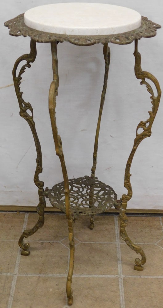 Brass Victorian Marble Top Stand (1 of 4)