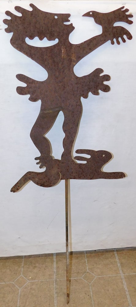2 Part Decorative Pop Art Metal Yard Ornament of Dancing Lady by Judie Bomberger (1 of 3)