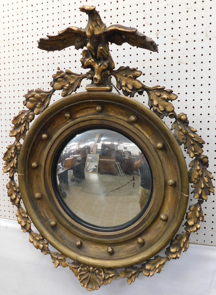 19th Century Convex Mirror With Eagle Crest (1 of 6)