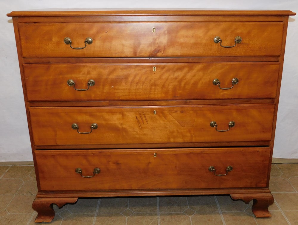 19th Century American Cherry 4 Drawer Chest (1 of 6)