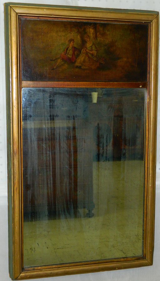 French trumeau mirror. 21" x 37".: French trumeau mirror. 21" x 37".