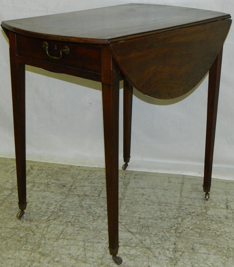Period 19th c. HW 3 board top Pembroke table.: Period 19th century Hepplewhite three board top Pembroke table.