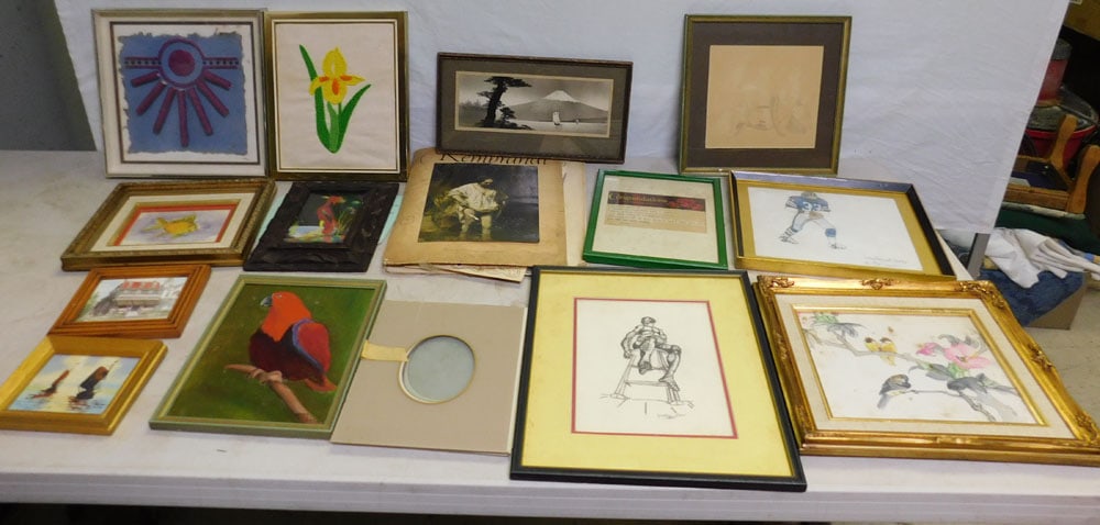 Lot of Framed Art: Lot of Framed Art. ALL DESCRIPTIONS AND ANY CONDITION STATEMENT GIVEN BY LANGSTON AUCTION GALLERY ARE STRICTLY OPINIONS AND LANGSTON'S SHALL HAVE NO RESPONSIBILITY FOR ERRORS OR OMISSIONS. THE ABSENCE