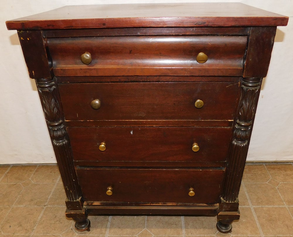 19th Century Cherry 4 Drawer Night Stand (1 of 6)