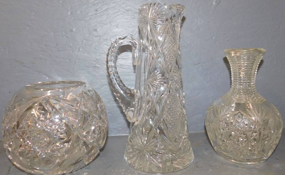 3 Pieces of Cut Glass (1 of 5)