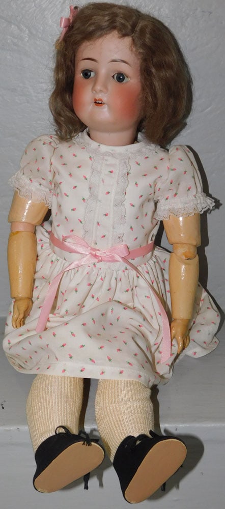 German Bisque Head Doll: German Bisque Head Doll. 23 1/2" H ALL DESCRIPTIONS AND ANY CONDITION STATEMENT GIVEN BY LANGSTON AUCTION GALLERY ARE STRICTLY OPINIONS AND LANGSTON'S SHALL HAVE NO RESPONSIBILITY FOR ERRORS OR OMISSI