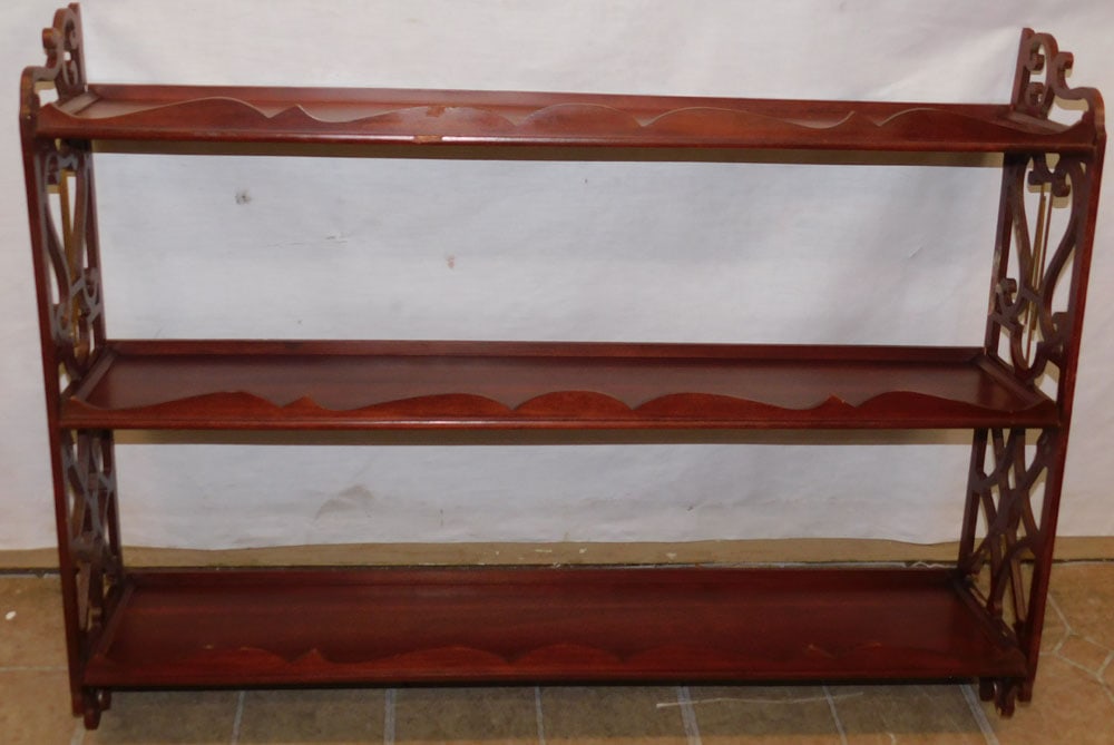 Mahogany Open Work Hanging Shelf (1 of 3)