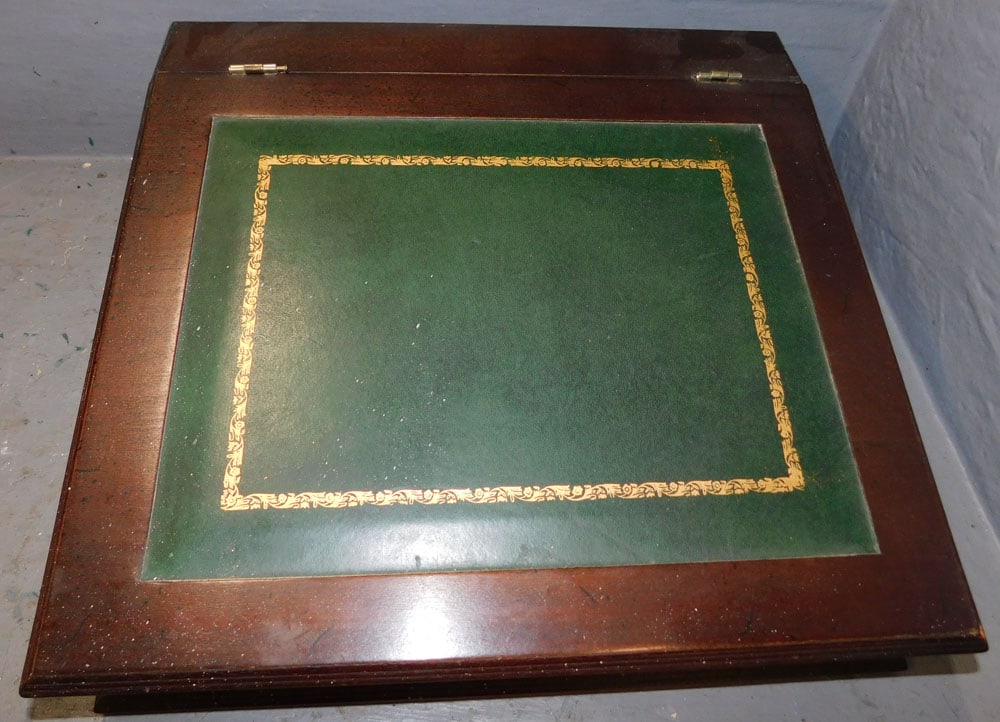 Mahogany & Tooled Leather Lap Desk (1 of 4)