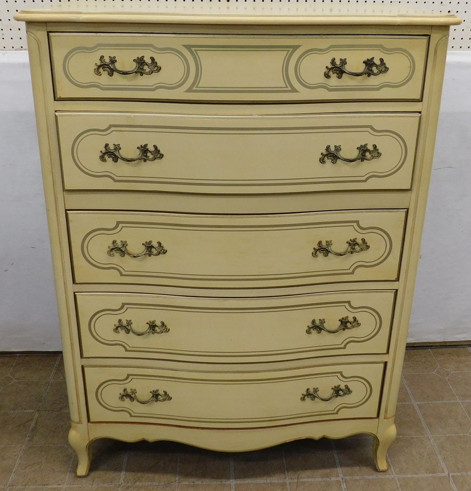 Painted 5 drawer chest by Drexel (1 of 4)