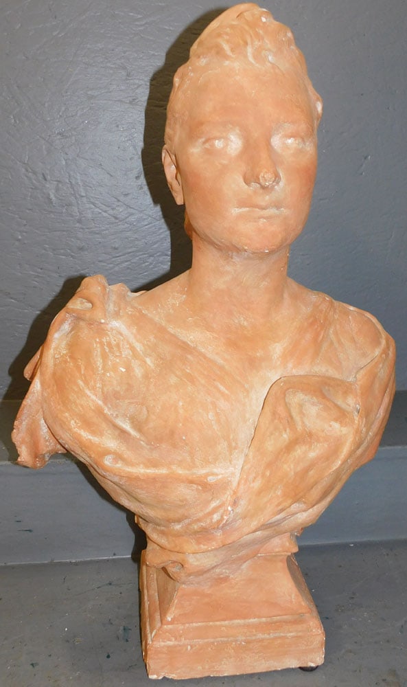 Painted Ceramic Bust of Lady (1 of 4)