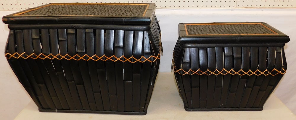 2 Painted Rattan Boxes (1 of 3)