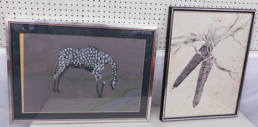 Framed Watercolor & Framed Drawing (1 of 6)