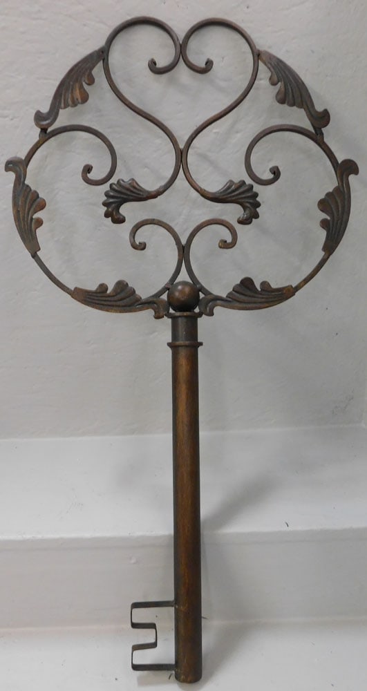 Metal Wall Hanging, Antique Brass Jardiniere, & Cast Iron Train Engine Frame (1 of 6)