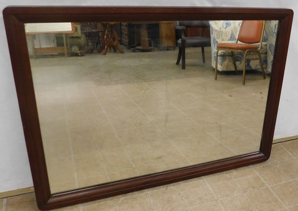 Walnut Framed Mirror: Walnut Framed Mirror. 42 1/2" x 33 1/2" ALL DESCRIPTIONS AND ANY CONDITION STATEMENT GIVEN BY LANGSTON AUCTION GALLERY ARE STRICTLY OPINIONS AND LANGSTON'S SHALL HAVE NO RESPONSIBILITY FOR ERRORS OR O