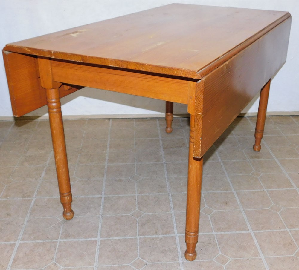 Heart Pine Drop-Leaf Farm Table (1 of 2)