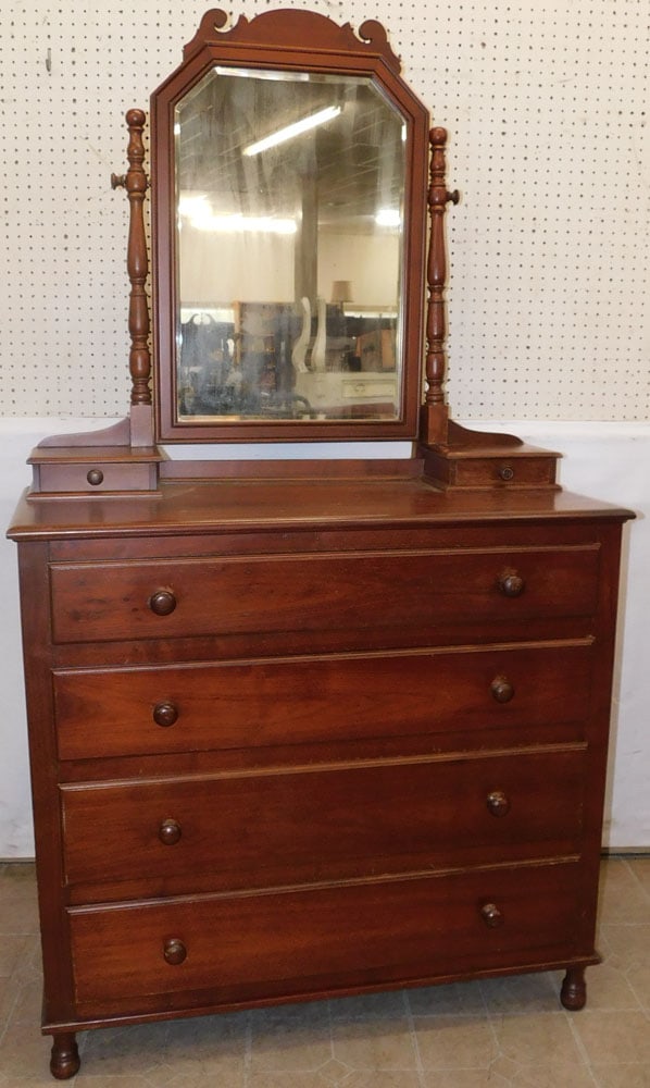 Solid Walnut Dresser with Mirror (1 of 4)