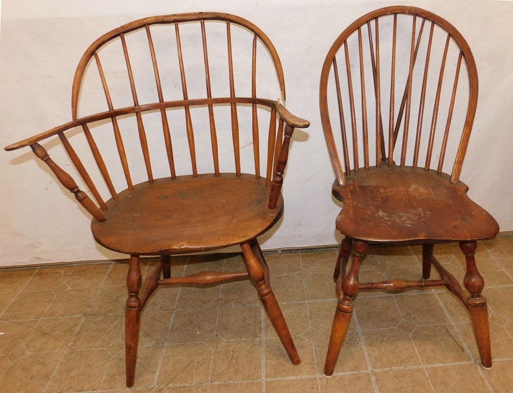 19th Century Windsor Arm Chair & Side Chair (1 of 5)