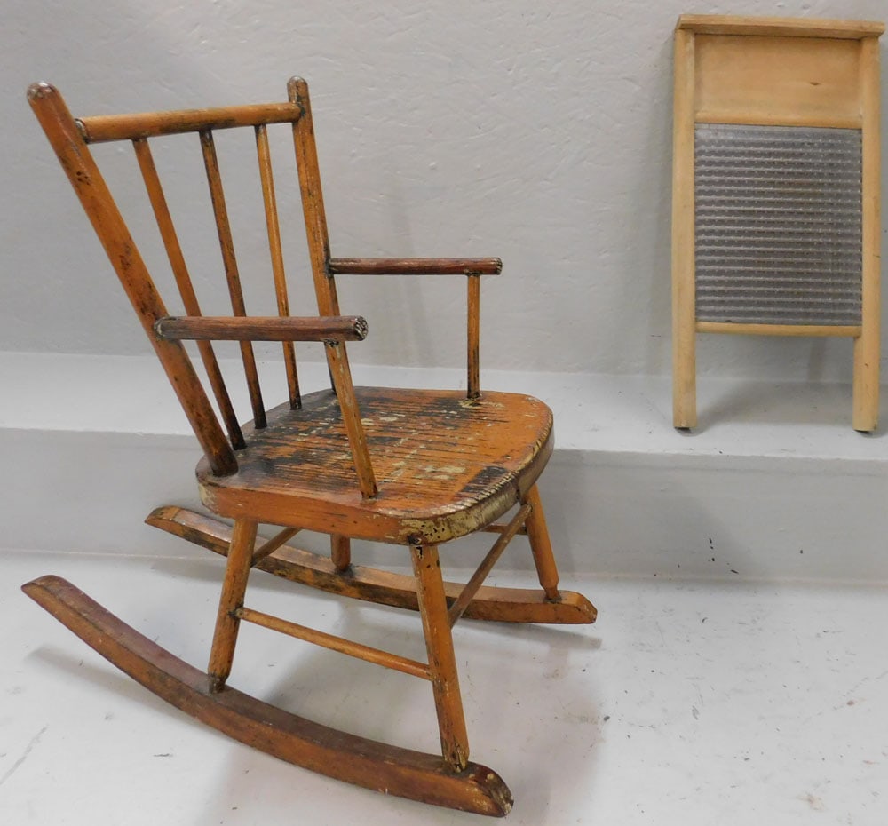 Antique Doll Chair & Washboard (1 of 4)