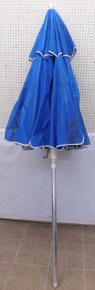 Large Umbrella: Large Umbrella. ALL DESCRIPTIONS AND ANY CONDITION STATEMENT GIVEN BY LANGSTON AUCTION GALLERY ARE STRICTLY OPINIONS AND LANGSTON'S SHALL HAVE NO RESPONSIBILITY FOR ERRORS OR OMISSIONS. THE ABSENCE OF