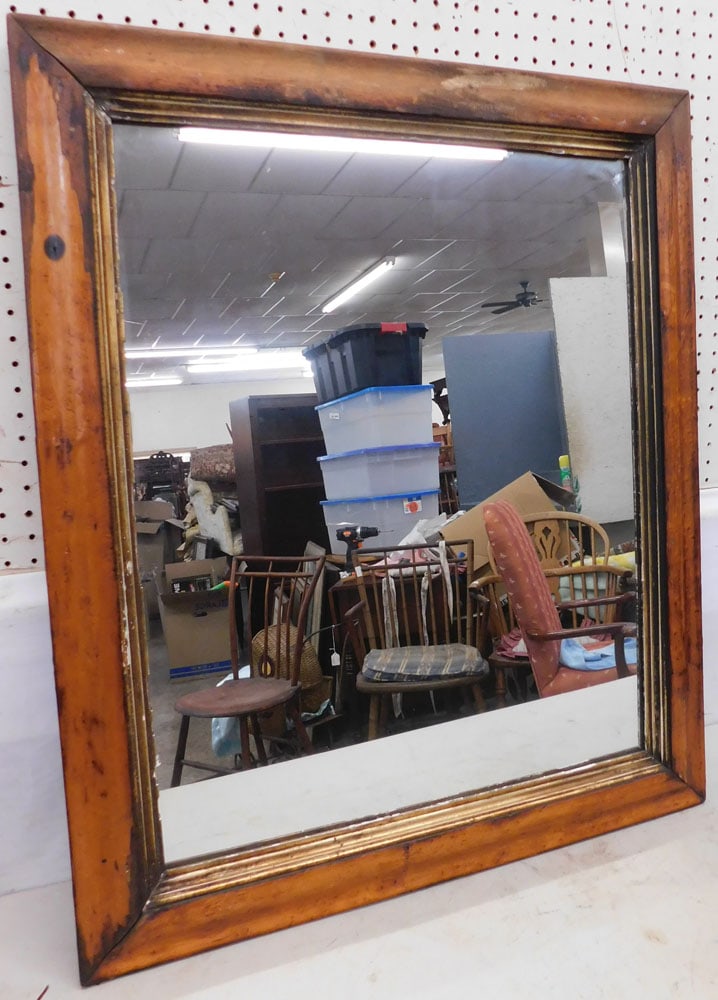 Antique Bird's Eye Maple Framed Mirror (1 of 4)