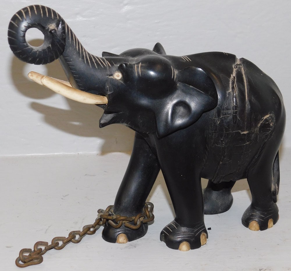 Carved Ebony Elephant (1 of 3)